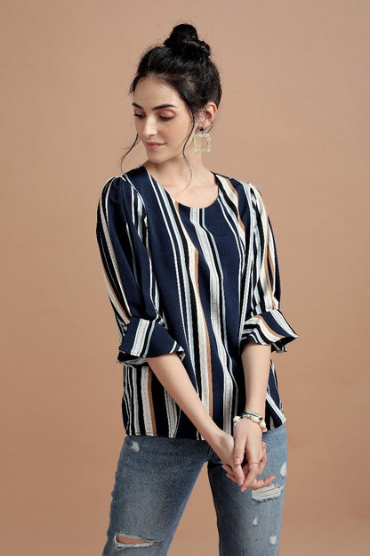 Vertical Striped Hues Top