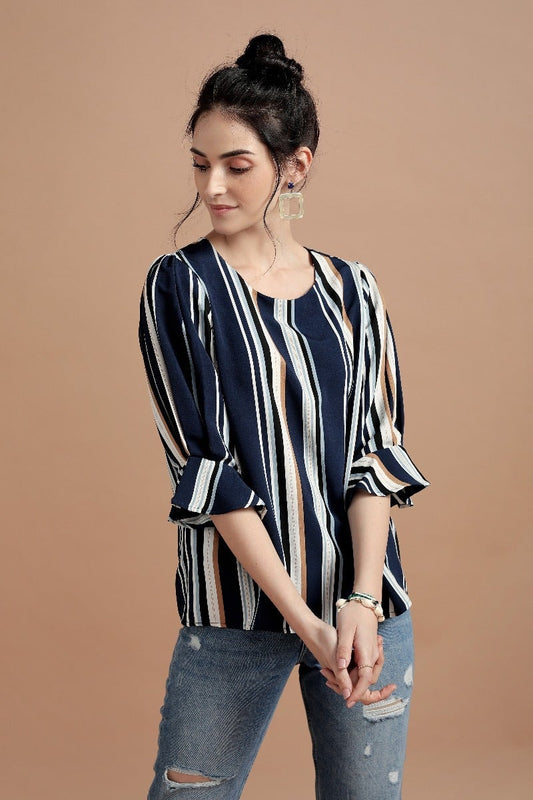 Vertical Striped Hues Top