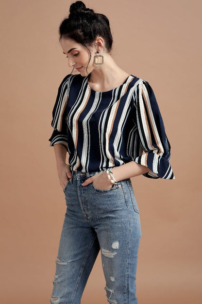 Vertical Striped Hues Top