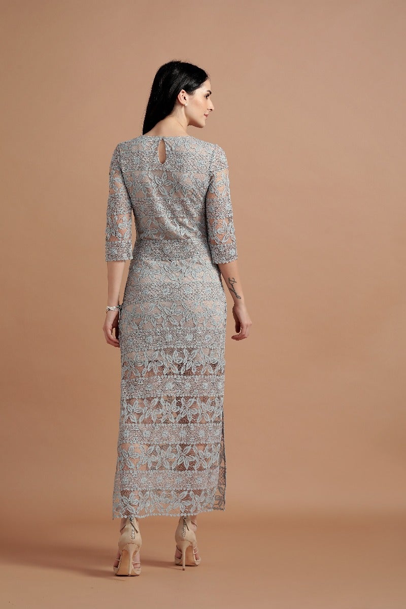 Exotic Blue Lace Dress