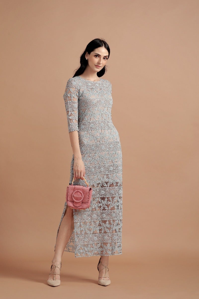 Exotic Blue Lace Dress