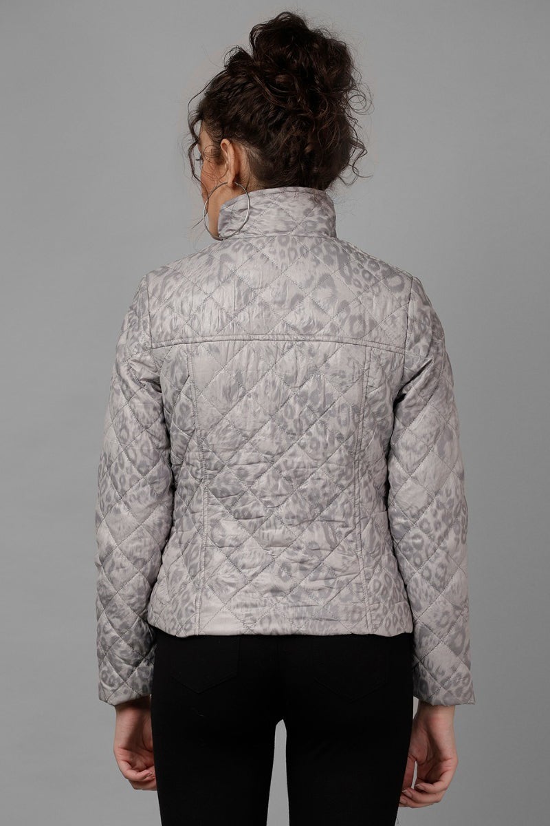 Gipsy Grey Printed Polyester Jacket