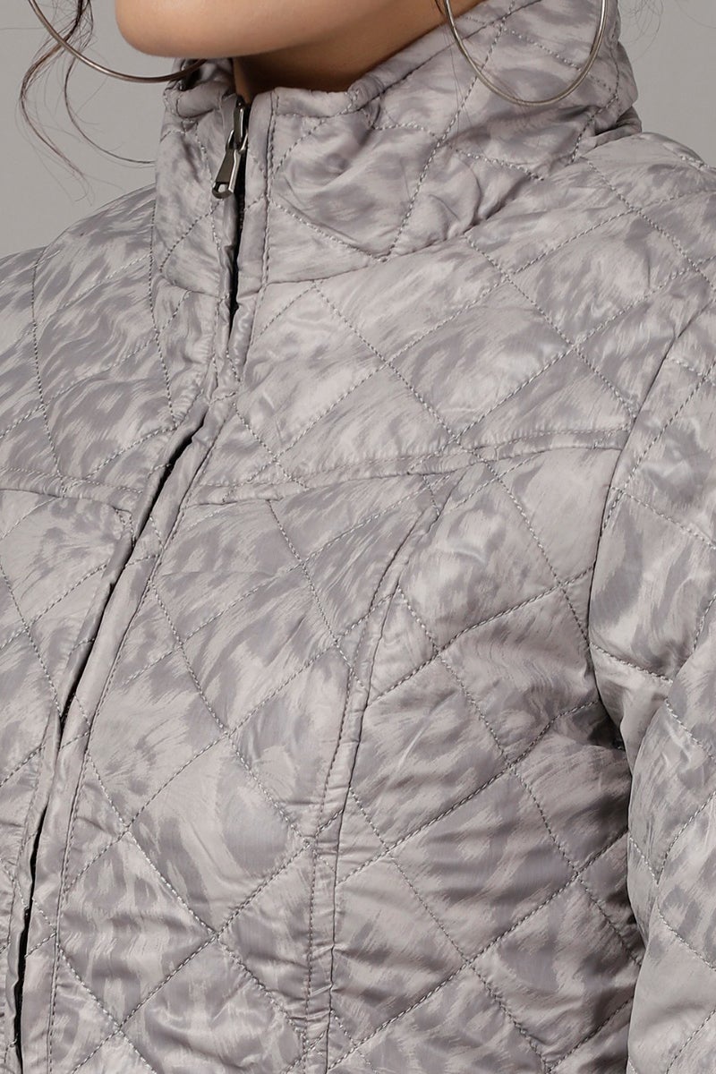 Gipsy Grey Printed Polyester Jacket