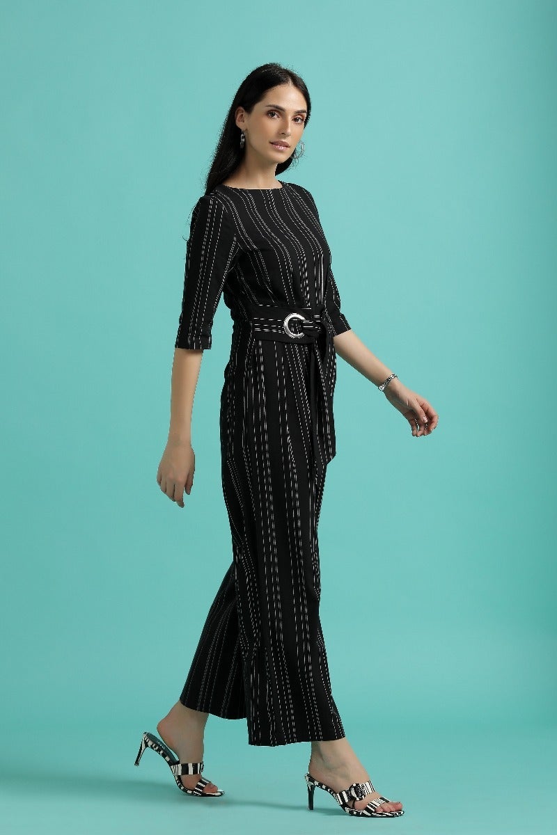 Gipsy Black Classic Striped Jumpsuit