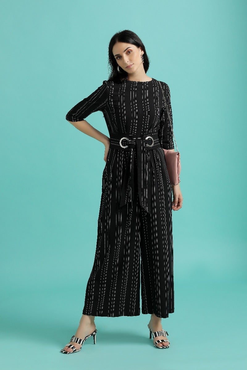 Gipsy Black Classic Striped Jumpsuit