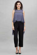 Gipsy Steel Grey Solid Georgette Jumpsuit
