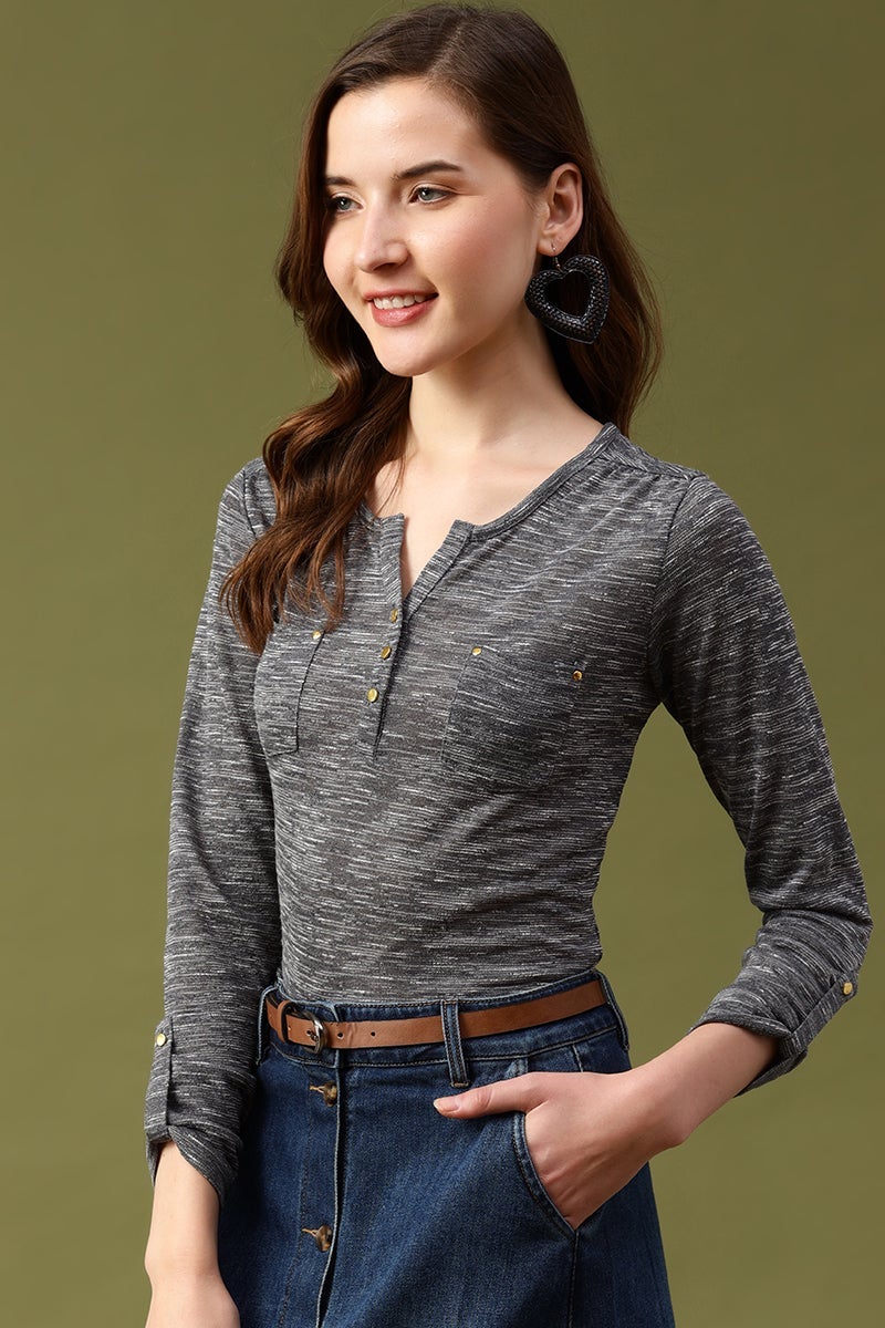 Gipsy Grey Solid Viscose Rayon Tunic