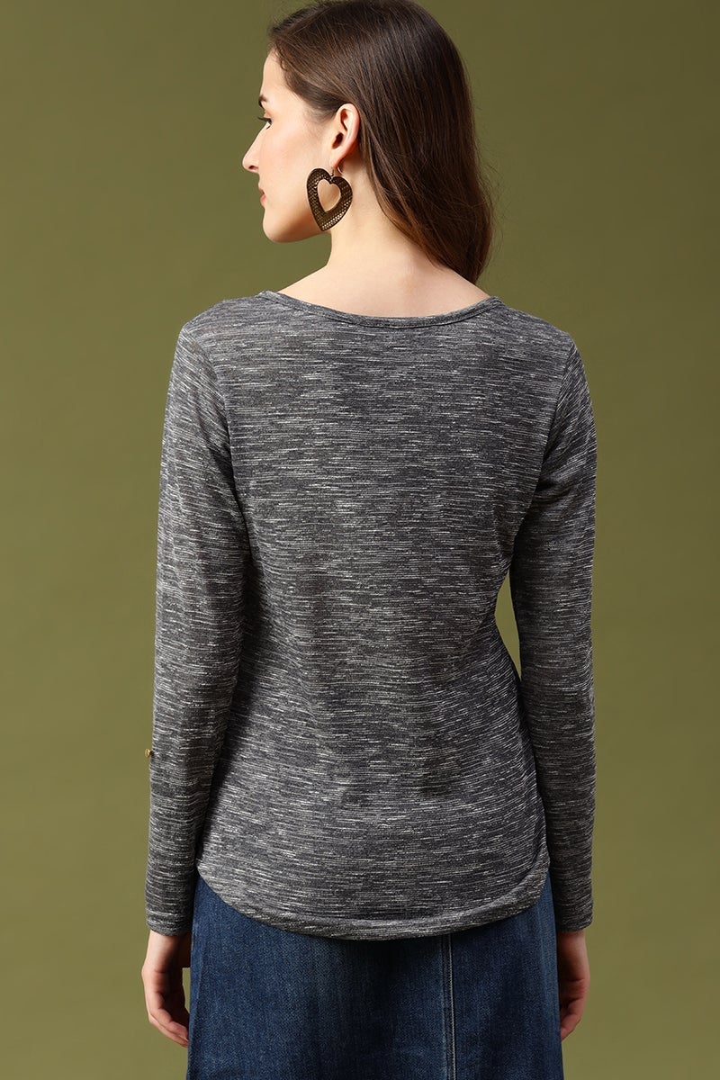 Gipsy Grey Solid Viscose Rayon Tunic