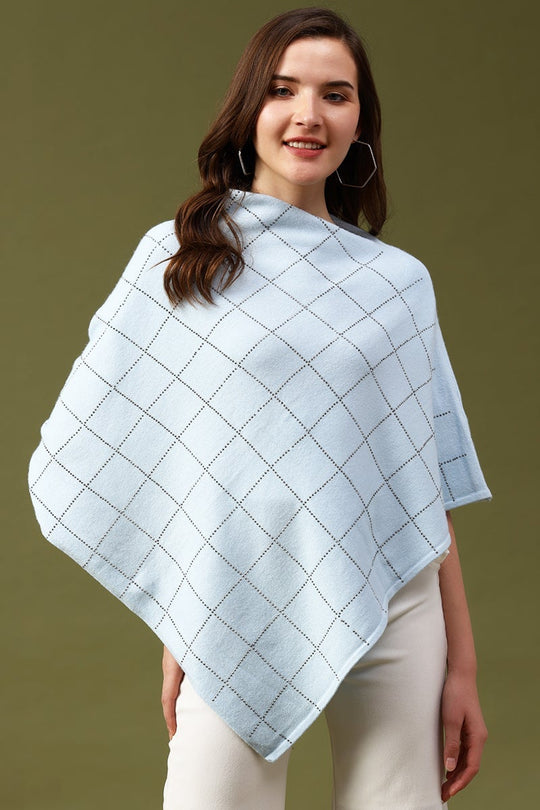 Gipsy Blue Sequin Acrylic Poncho/Sweater