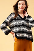 Gipsy Black Abstract Acrylic Sweater