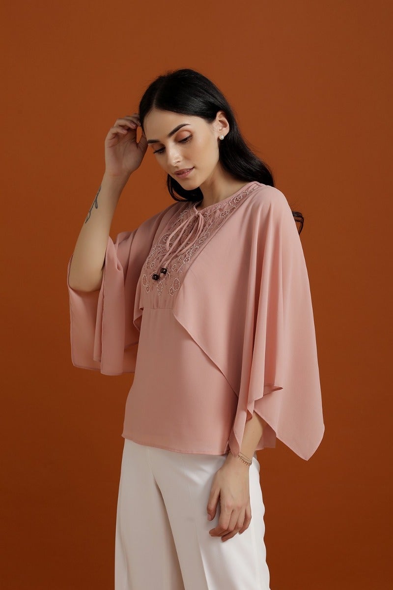 Blush Pink Beaded Top