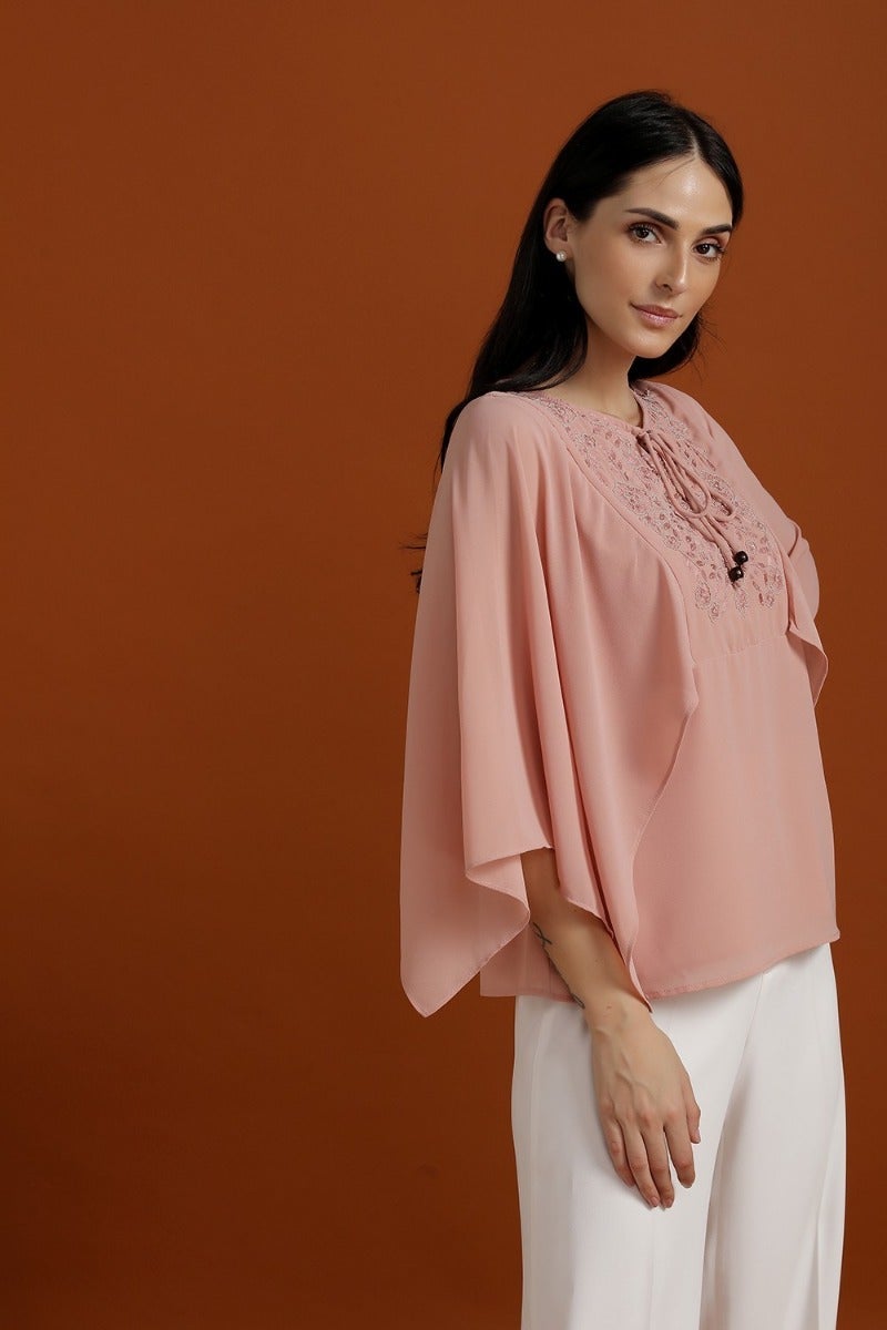 Blush Pink Beaded Top