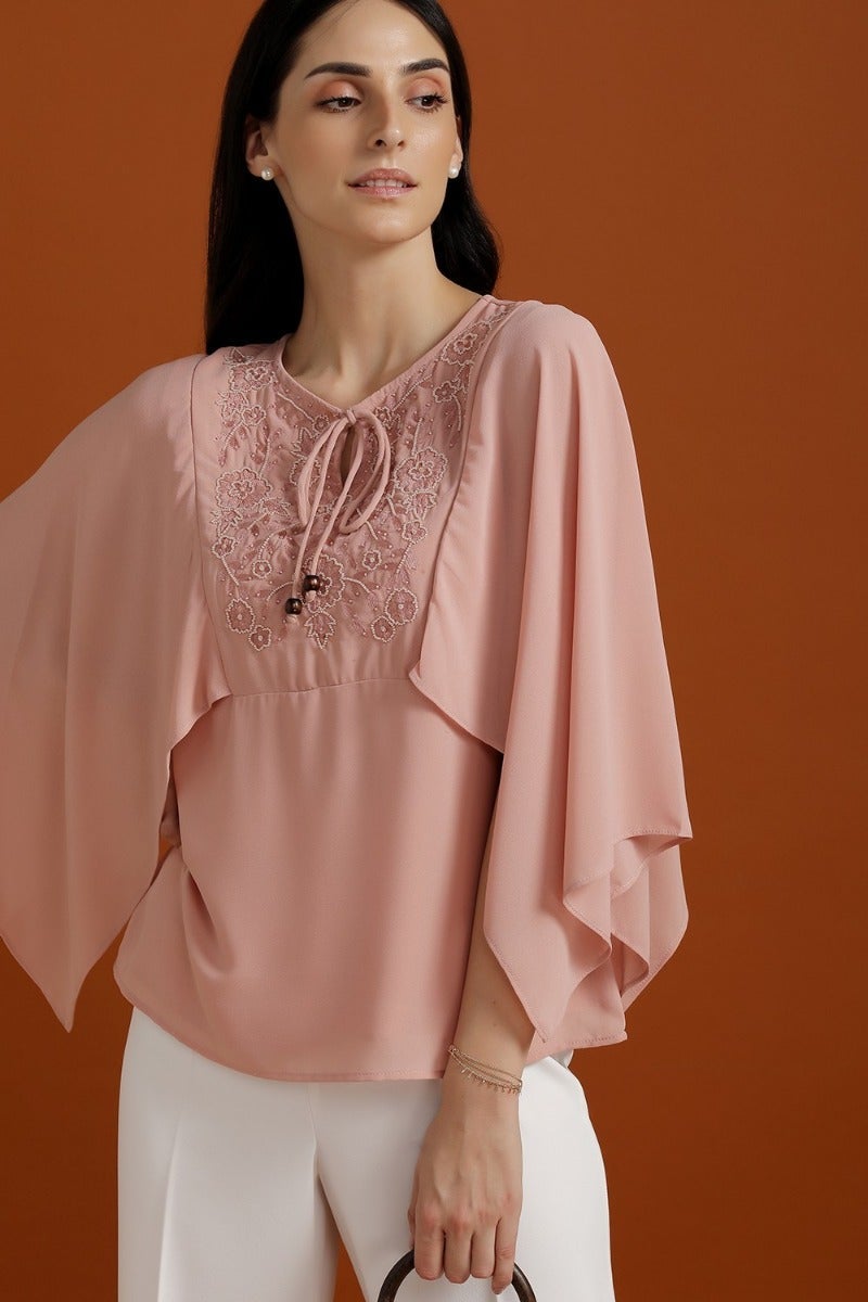 Blush Pink Beaded Top