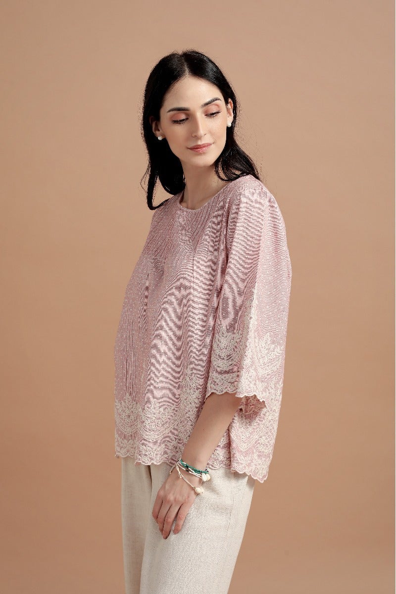 Polka Dot Schiffli Embroidery Top