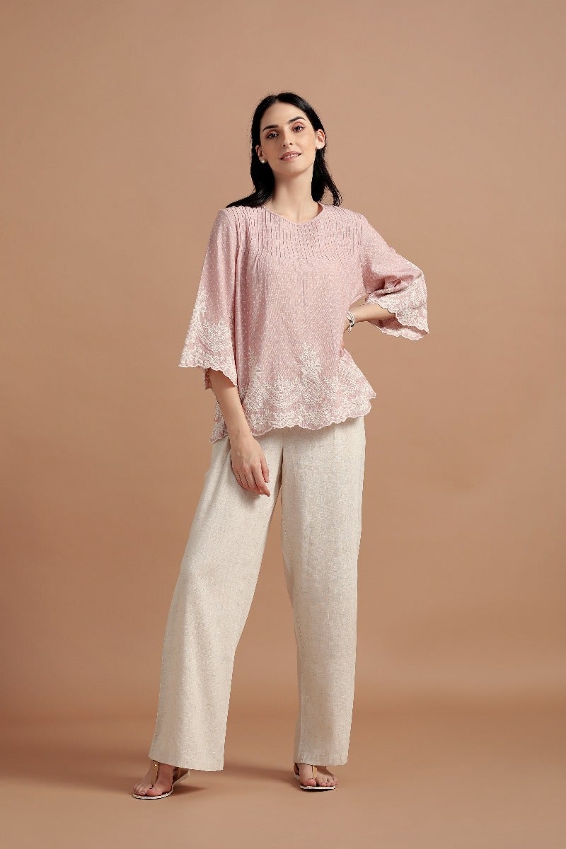 Polka Dot Schiffli Embroidery Top
