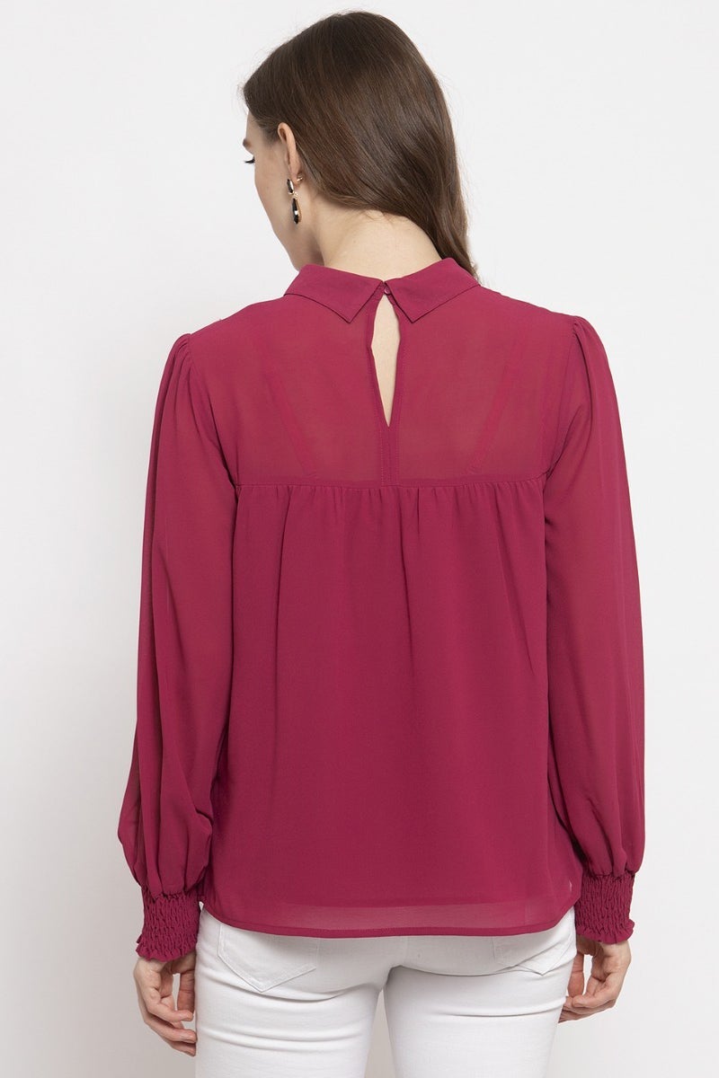 Gipsy Rasberry Embellished Georgette Top