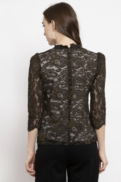 Gipsy Olive Floral Net Top
