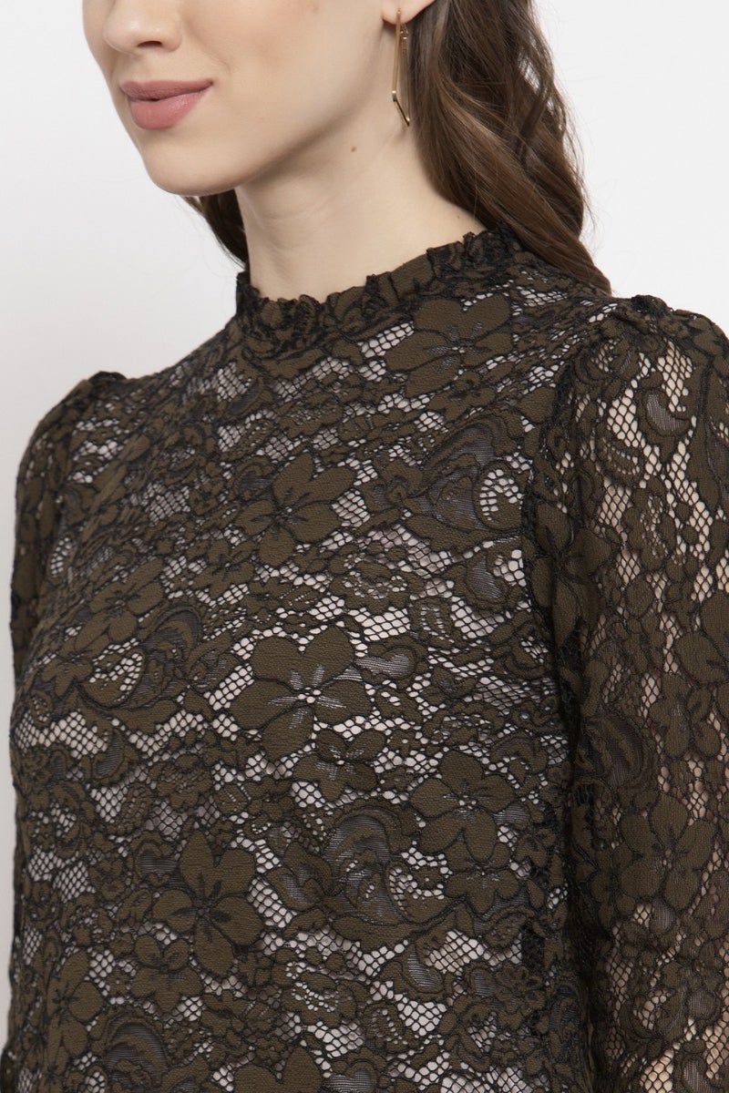 Gipsy Olive Floral Net Top