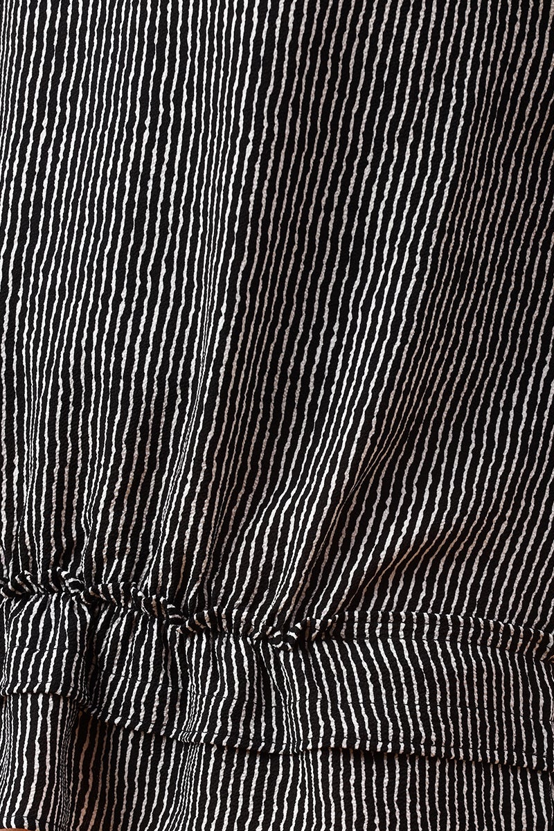 Gipsy Black Vertical Stripes Crepe Top