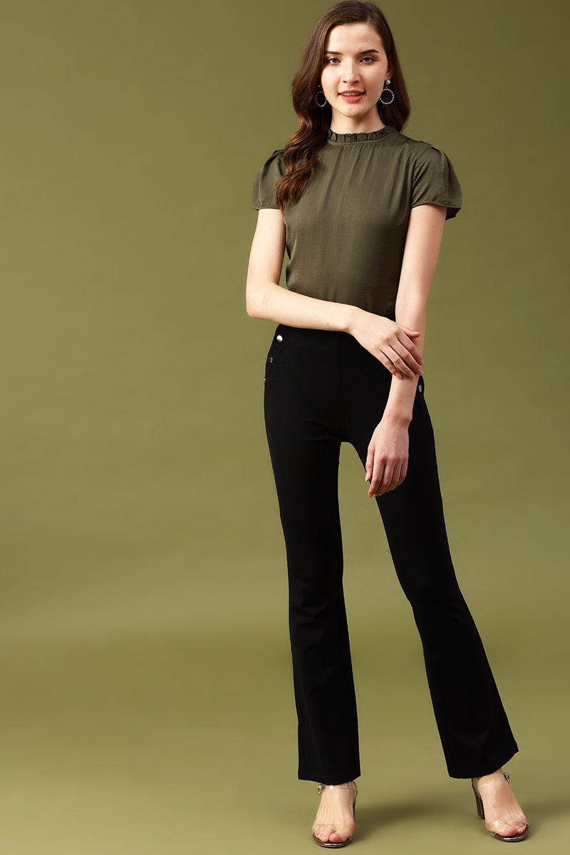 Gipsy Olive Solid Satin Top