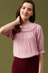 Gipsy Pink Solid Crepe Top