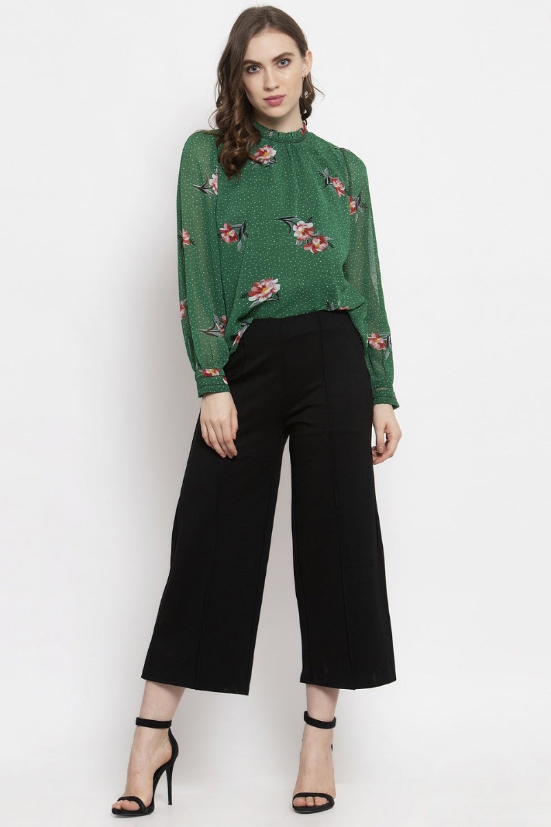 Gipsy Green Floral Georgette Top