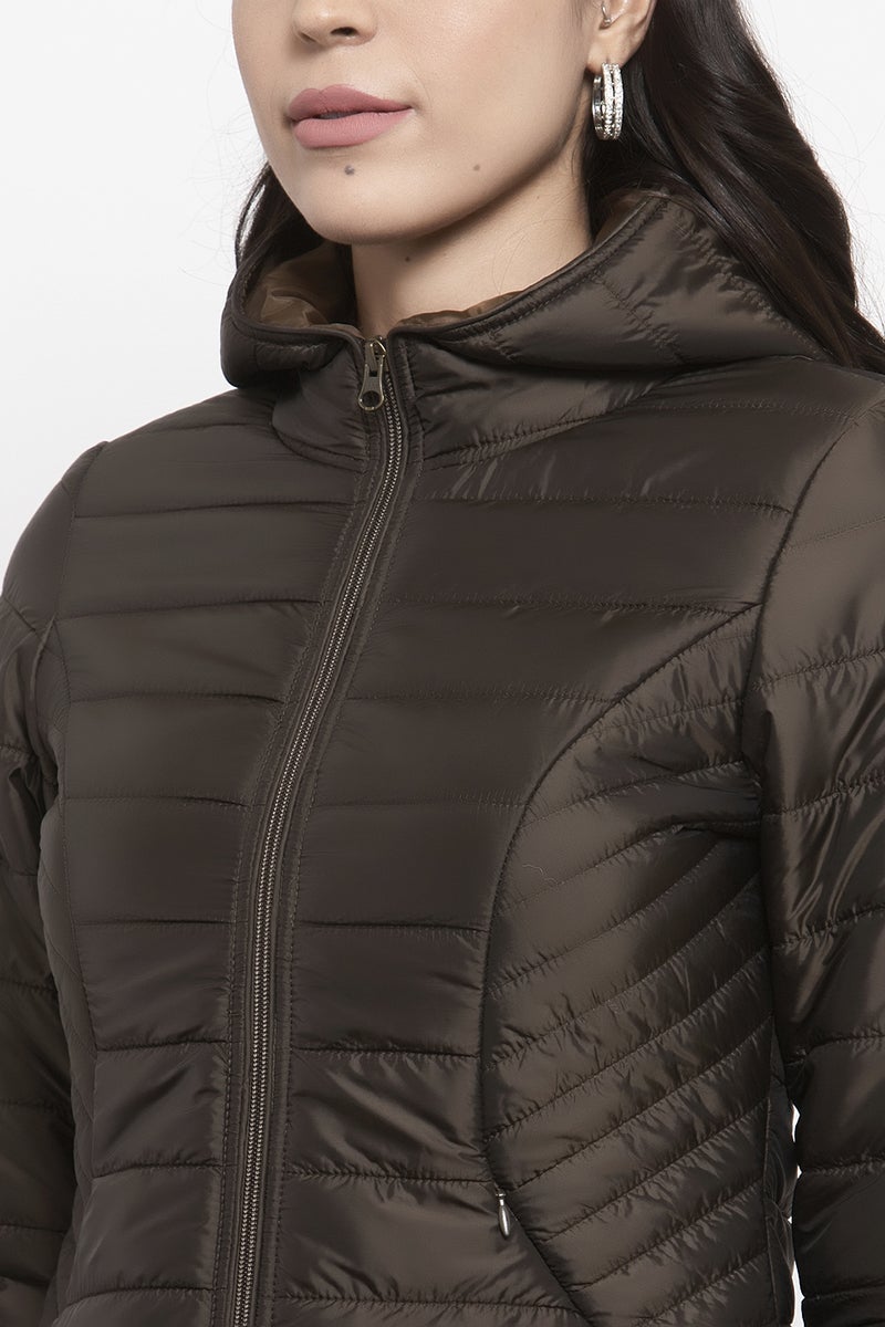 Gipsy Copper Solid Polyester Hoodie Jacket