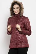 Gipsy Burnt Orange Solid Polyester/Faux Fur Jacket