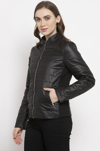 Gipsy Black Solid Polyester Jacket