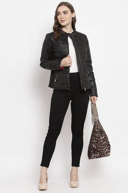 Gipsy Black Solid Polyester Jacket