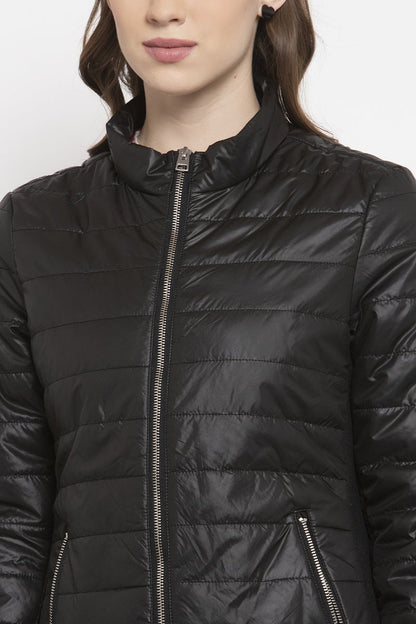 Gipsy Black Solid Polyester Jacket