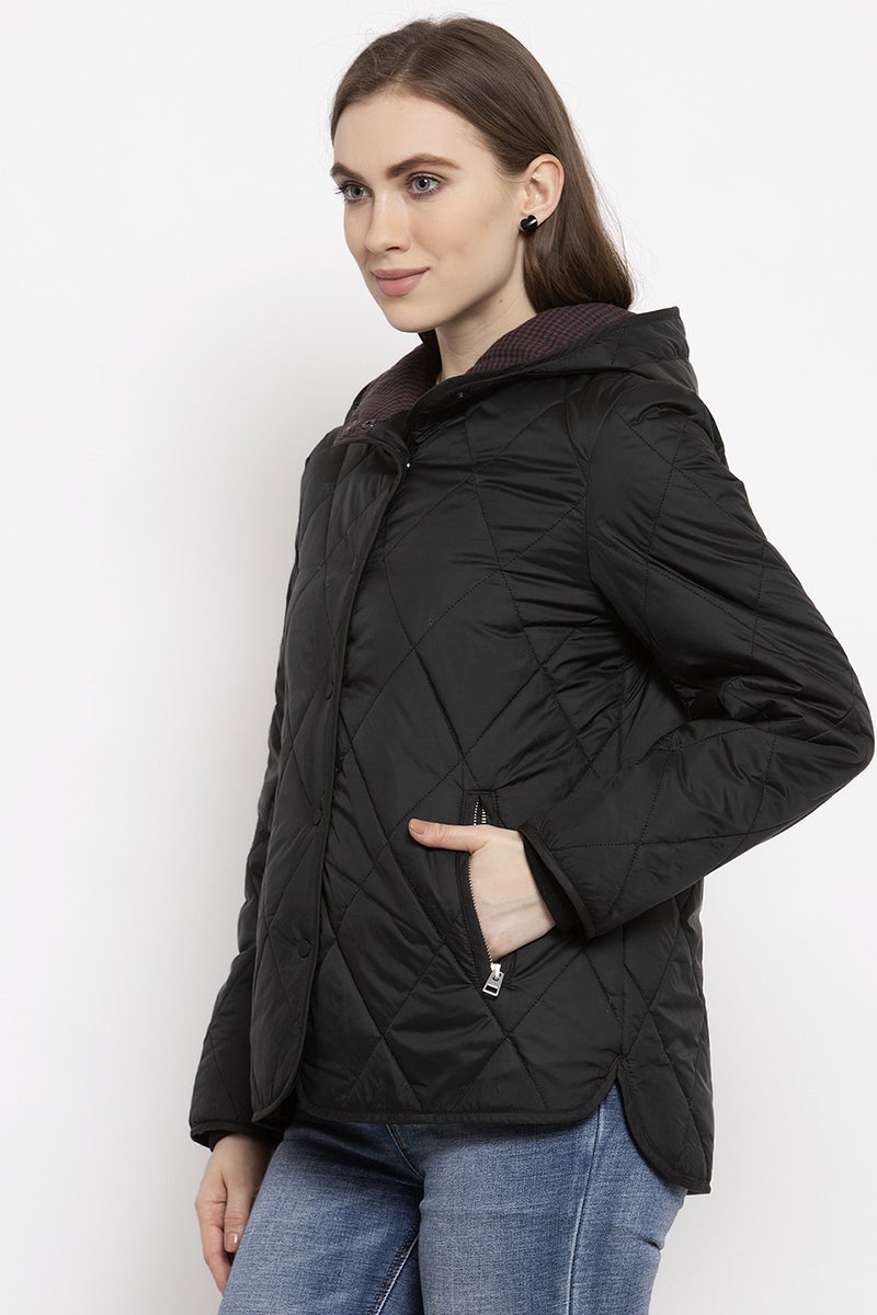 Gipsy Black Solid Polyester Jacket