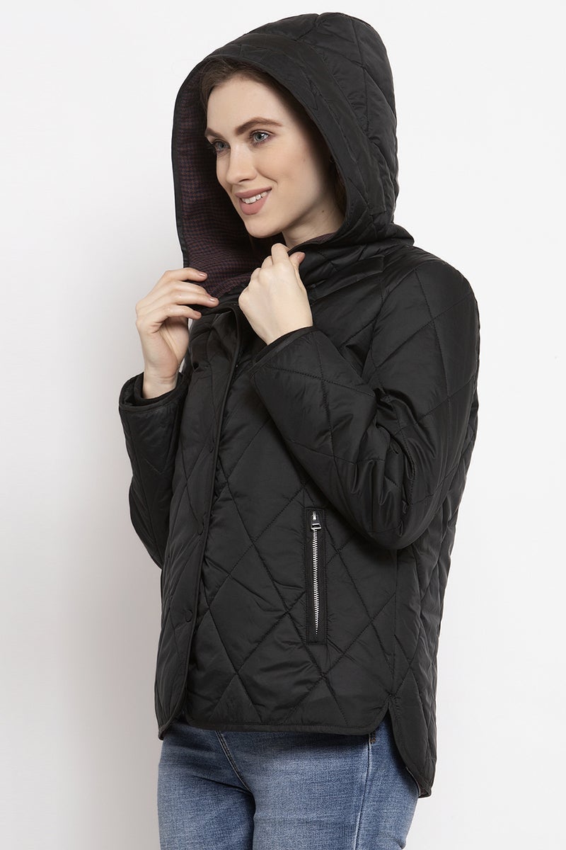Gipsy Black Solid Polyester Jacket