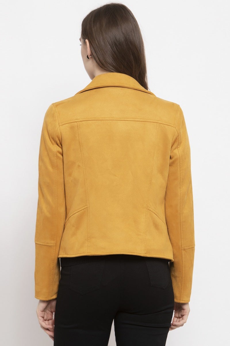 Gipsy Mustard Solid Polyester Jacket