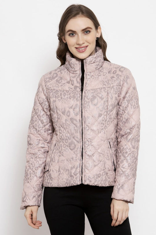 Gipsy Pink Self Designed Polyester/Faux Fur Jacket