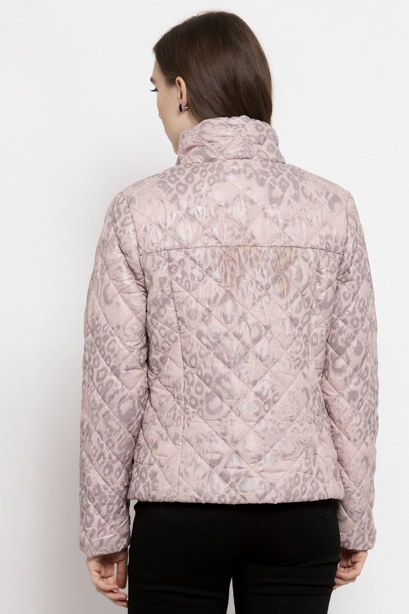 Gipsy Pink Self Designed Polyester/Faux Fur Jacket