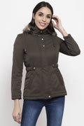 Gipsy Olive Self Design Polyester Hoodie Jacket