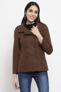 Gipsy Camel Brown Solid Polyester Jacket