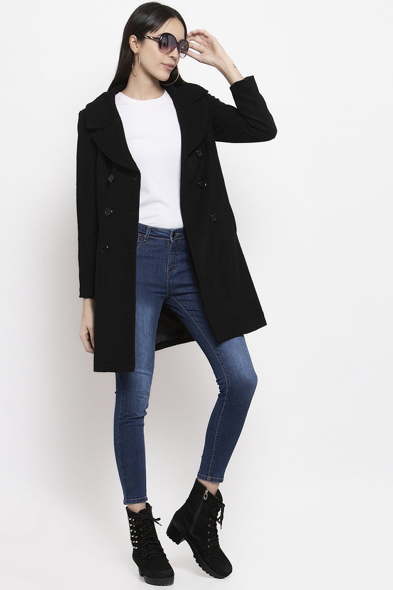 Gipsy Black Solid Polyester Jacket