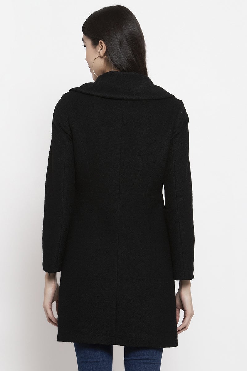 Gipsy Black Solid Polyester Jacket