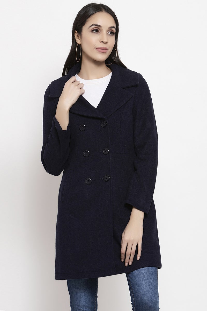 Gipsy Navy Solid Polyester Jacket