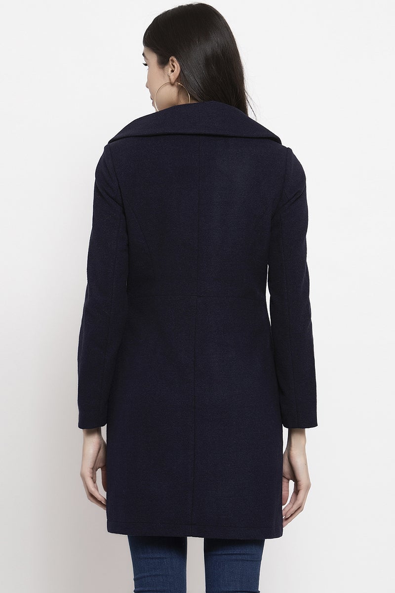 Gipsy Navy Solid Polyester Jacket