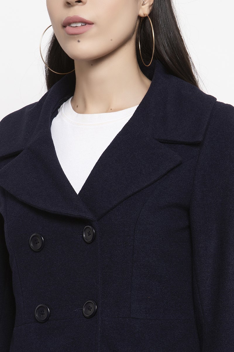Gipsy Navy Solid Polyester Jacket