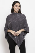 Gipsy Grey Sequinned Acrylic Poncho