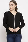 Gipsy Black Solid Knitted Acrylic Sweater