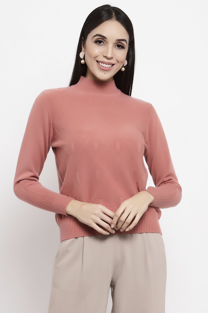 Gipsy Brick Color Solid Acrylic Sweater