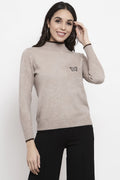 Gipsy Khaki Butterfly Design Acrylic Sweater