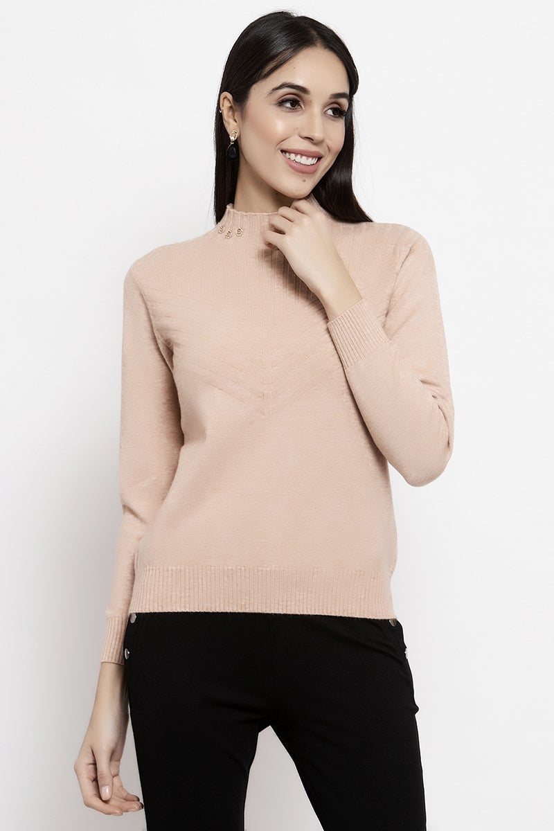 Gipsy Pink Solid Acrylic Sweater