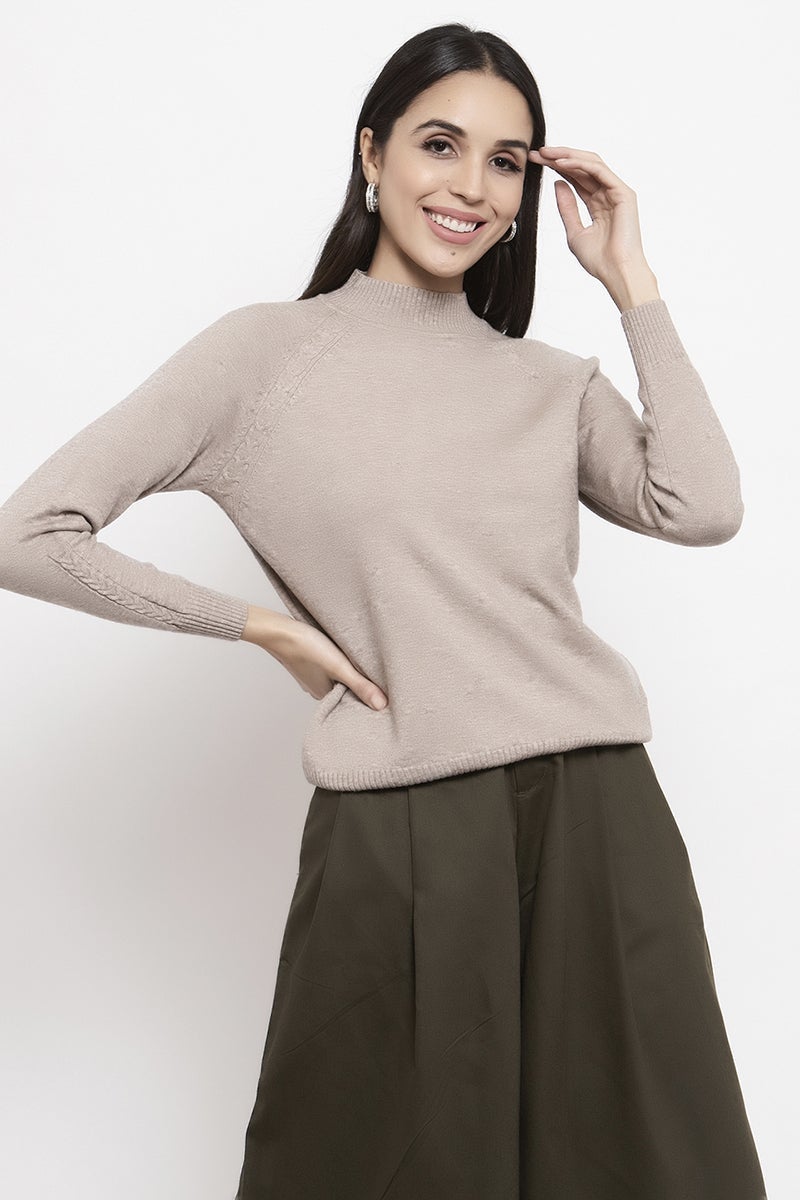 Gipsy Grey Solid Acrylic Sweater