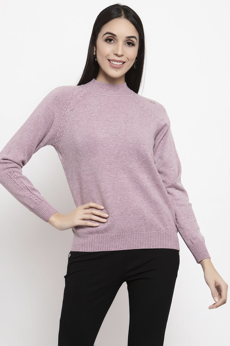 Gipsy Purple Solid Acrylic Sweater